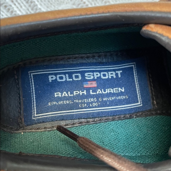 Ralph Lauren Polo Sport Dover III Duck Ankle Boots Two-Tone Brown Leather 7B - Picture 3 of 13